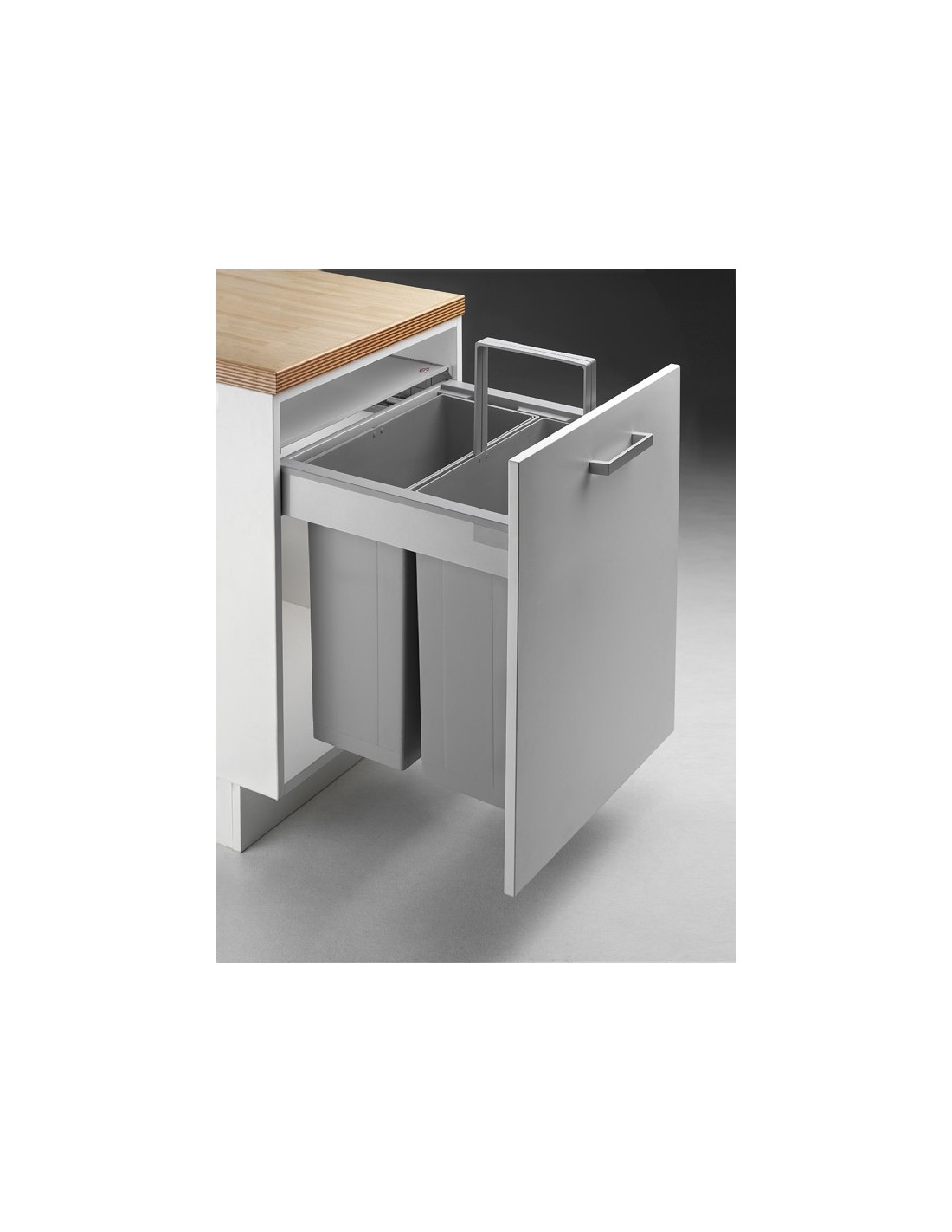 Poubelle Coulissante Pour Armoire De Cuisine - Étagère Métal Réglable 42x40x28 Cm, Sans Poubelle