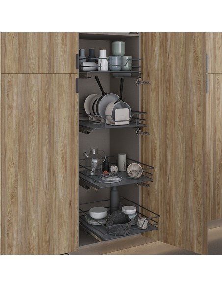 Paniers A Fond Solide Chromé  À Fermeture Douce.  - Rangement De Cuisine En Ligne