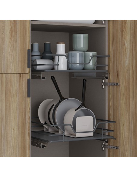 Paniers A Fond Solide Chromé  À Fermeture Douce.  - Rangement De Cuisine En Ligne