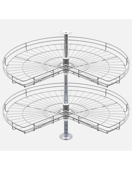 Carrousel 3/4 En Fil Métallique - Rangement Angle De Cuisine
