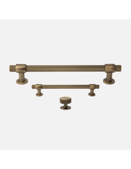 Poignée Barre Et Bouton System Moletés Bronze