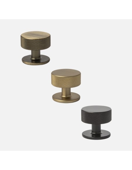 Poignée Barre Et Bouton System Moletés Bronze
