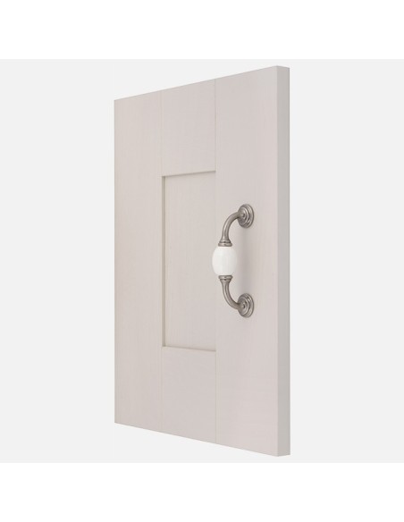 Poignée En Céramique Blanche Et Étain