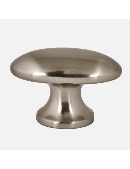 Poignée Coquille Et Bouton Ovale Monza Modernes En Nickel Brossé
