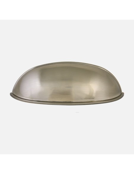 Poignée Coquille Et Bouton Ovale Monza Modernes En Nickel Brossé