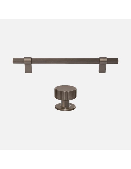 Poignée Barre Et Bouton System Linear En Gris Foncé