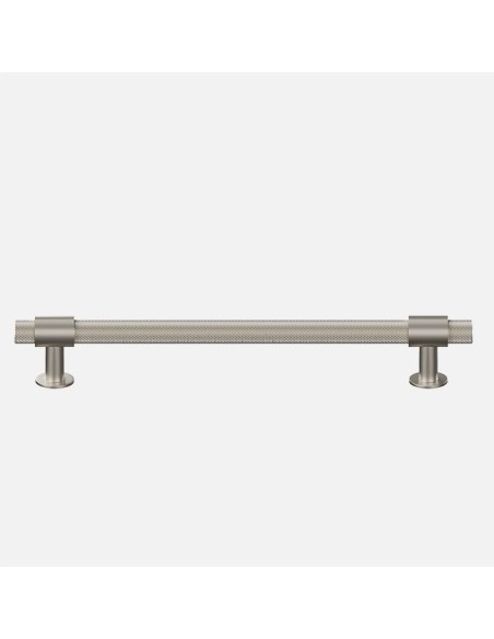 Poignée Barre Et Bouton System Moletés En Nickel Brosse