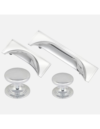 Collection Windsor Poignées Coquille Et Boutons Assortis En Chrome Poli 2