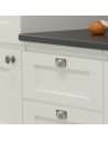 Collection Windsor Poignées Coquille Et Boutons Assortis En Nickel Brossé
