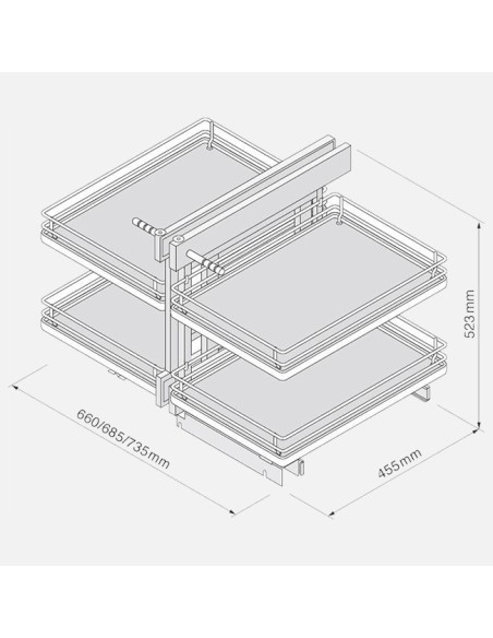 Optimiseur De Meuble D’Angle Cuisine À Fond Plein Pour Caissons 900/1000 mm