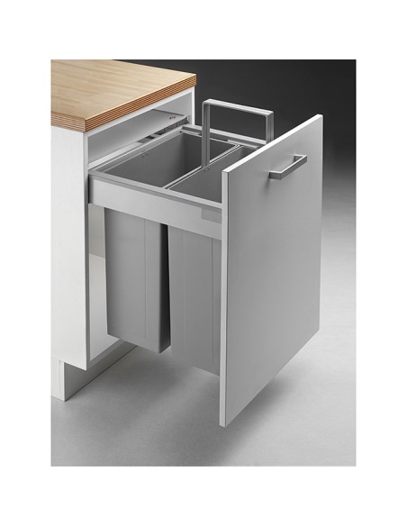 Poubelle Intégrée Wesco Tandembox Pleine Hauteur À 2 Bacs - 64 L Pour Meubles De 500 mm