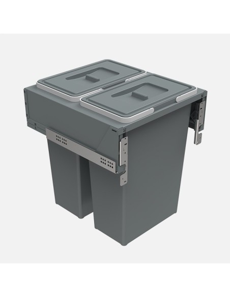Poubelle Elletipi Coulissante Pour Meuble De 500 mm - 2 Bacs, 70 L - Poubelle Extractible