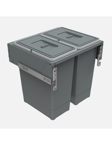 Poubelle Elletipi Coulissante Pour Meuble De 600 mm - 2 Bacs, 84 L
