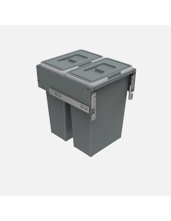 Poubelle Intégrée Elletipi À Fermeture Douce 2 Bacs (70 L) Pour Meuble De 450 mm 2