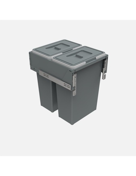 Poubelle Intégrée Elletipi À Fermeture Douce 2 Bacs (70 L) Pour Meuble De 450 mm