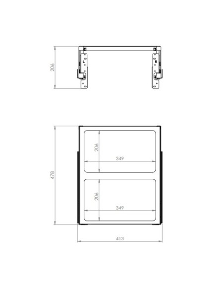 Poubelle Intégrée Elletipi À Fermeture Douce 2 Bacs (70 L) Pour Meuble De 450 mm