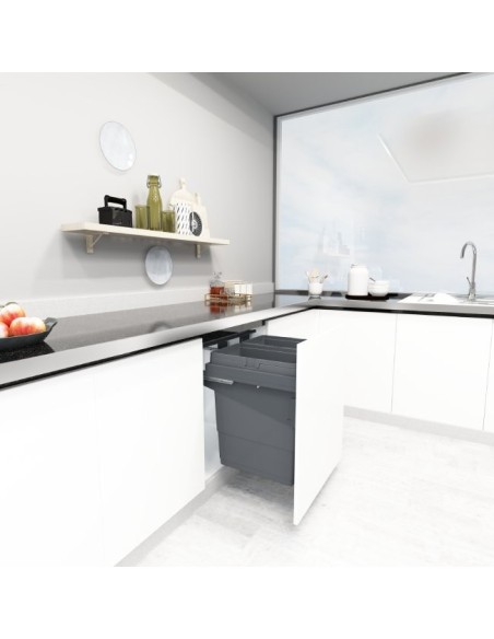 Poubelle Coulissante À Fermeture Douce 80 L Pour Meuble De 600 mm