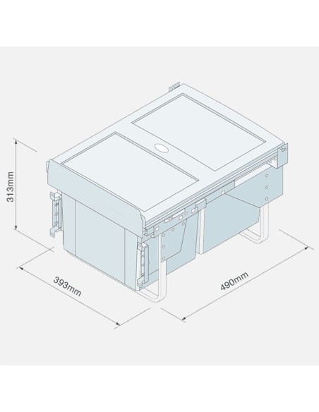 Poubelle Sous Évier 30 Litres Pour Meuble De 450 mm