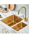 Evier Sous-Plan Salsa 1,5 Bacs En Laiton Artisanale Pvd