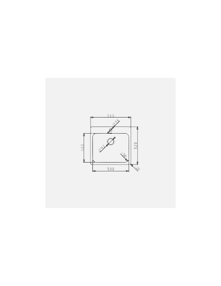 Évier Affleurant Pyramis Zeria 600 mm Avec Trou Pour Robinet