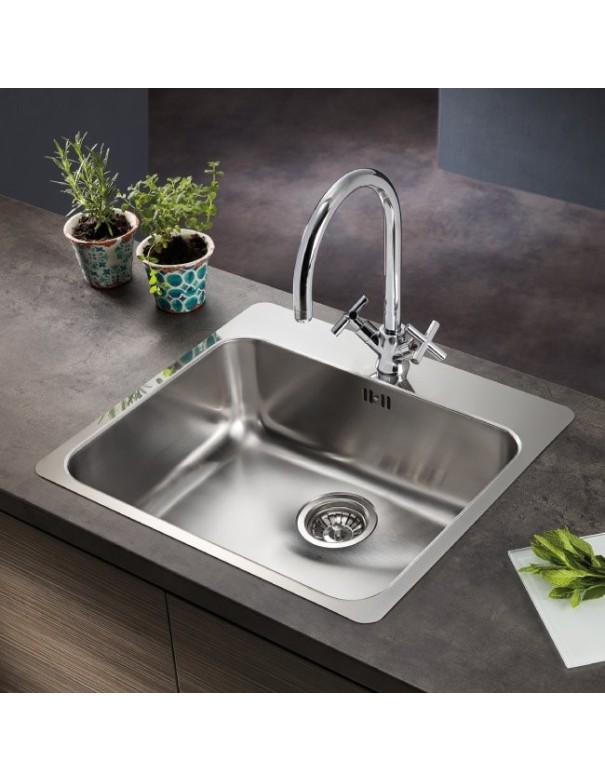 Évier Affleurant Pyramis Zeria 500 mm Avec Trou Pour Robinet