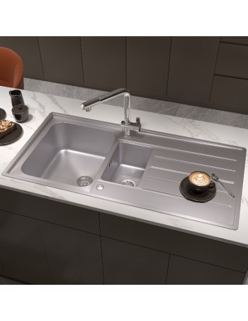 Évier De Cuisine Inox Uk 1,5 Cuves - Éviers En Inox Inoxydable