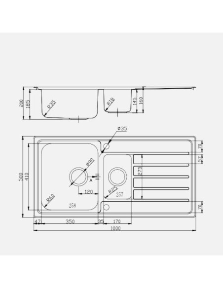 Évier De Cuisine Inox Uk 1,5 Cuves - Éviers En Inox Inoxydable