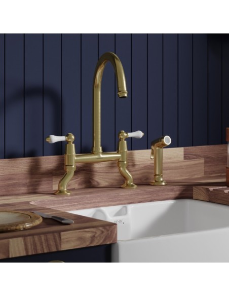 Douchette Professionnelle Double Jet Bronze Brossé Deux Modes De Débit