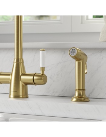 Douchette Professionnelle Double Jet Bronze Brossé Deux Modes De Débit 2
