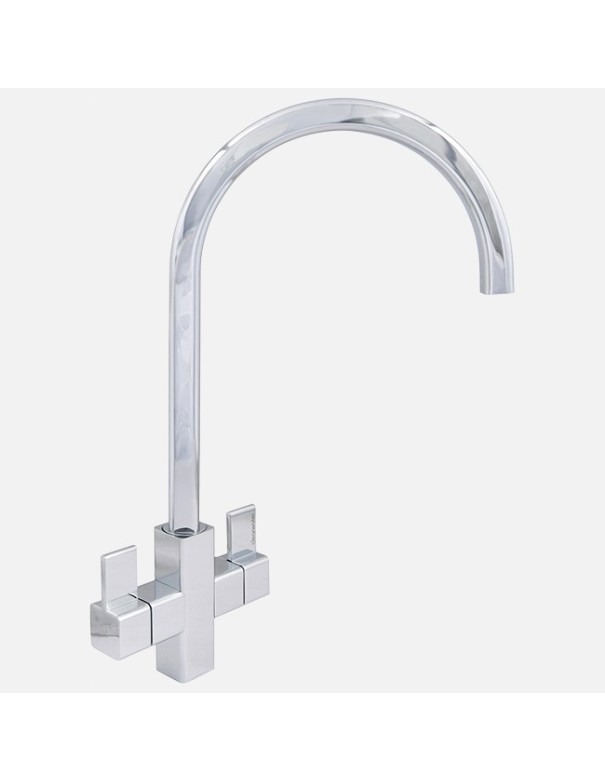 Robinet Cherika Carré En Chrome | Robinet De Cuisine Design Carré