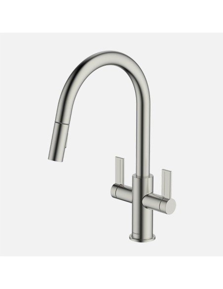 Robinet Clearwater Kira Double Levier Douchette Extractible Nickel (Pvd)