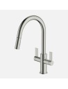 Robinet Clearwater Kira Double Levier Douchette Extractible Nickel (Pvd)