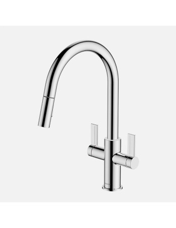 Robinet Clearwater Kira Chrome Double Levier Et Douchette Extractible