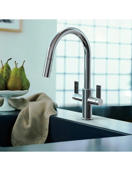 Robinet Clearwater Kira Chrome Double Levier Et Douchette Extractible