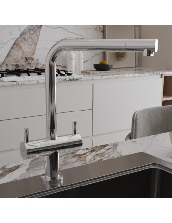 Robinet De Cuisine Idaho Chrome Col De Cygne 2