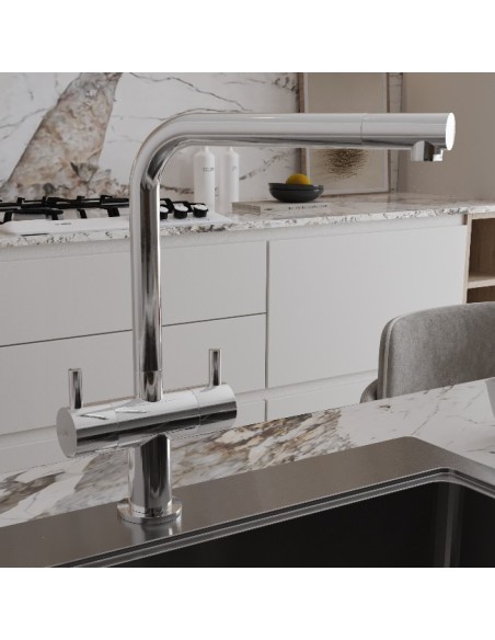 Robinet De Cuisine Idaho Chrome Col De Cygne