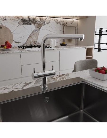Robinet De Cuisine Idaho Chrome Col De Cygne