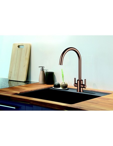 Robinet De Cuisine Clearwater Rococo En Cuivre Brossé - Mitigeur De Cuisine En Ligne