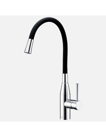 Mitigeur De Cuisine Clearwater Morpho Flexible Chrome Et Bec Noir