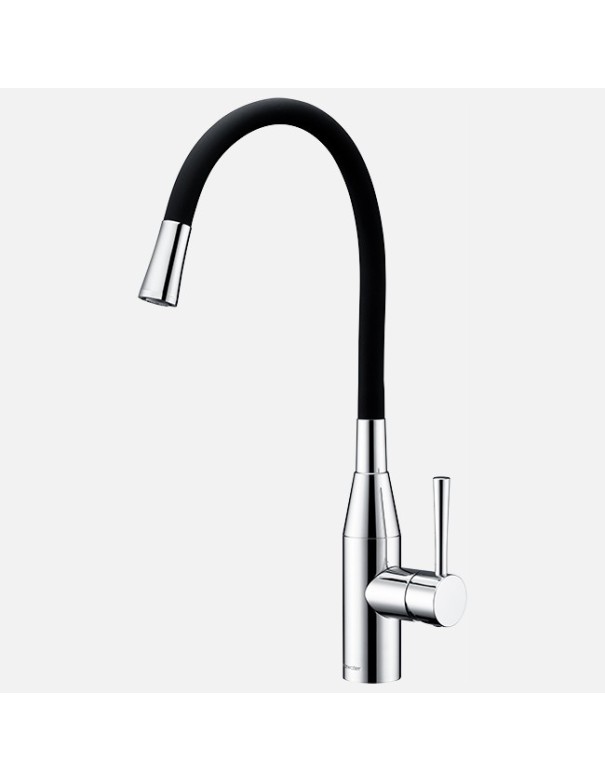 Mitigeur De Cuisine Clearwater Morpho Flexible Chrome Et Bec Noir