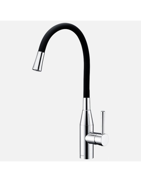 Mitigeur De Cuisine Clearwater Morpho Flexible Chrome Et Bec Noir