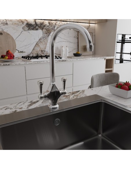 Robinet De Cuisine Easyflow Columbia À Poignées Assorties Chrome