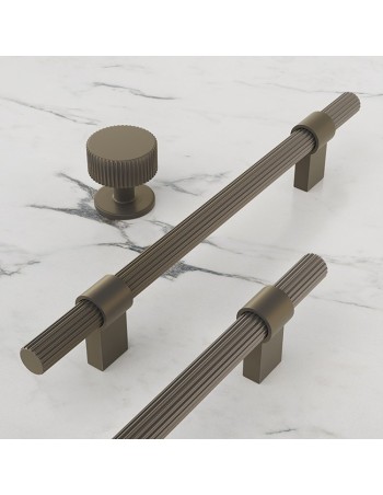 Poignée Barre Et Bouton System Linear En Gris Foncé