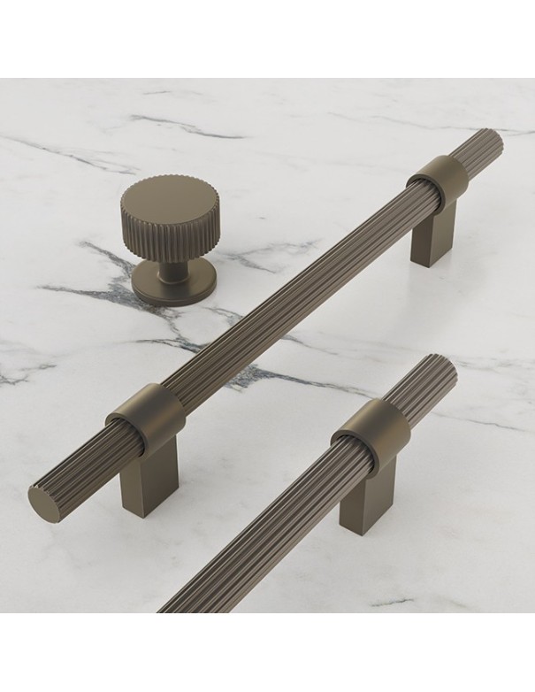 Poignée Barre Et Bouton System Linear En Gris Foncé