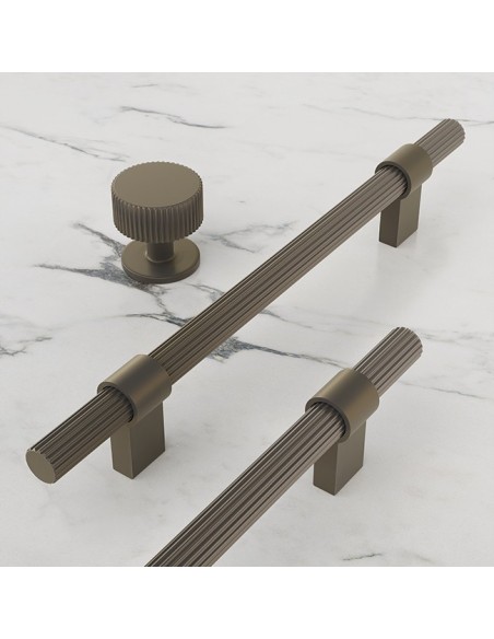 Poignée Barre Et Bouton System Linear En Gris Foncé