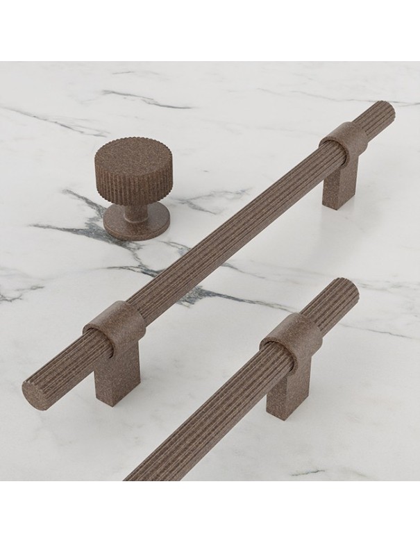 Poignée Barre Et Bouton System Linear En Brun Rustique