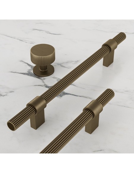 Poignée Barre Et Bouton System Linear En Laiton Veilli