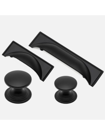 Collection Windsor Poignées Coquille Et Boutons Noirs 2
