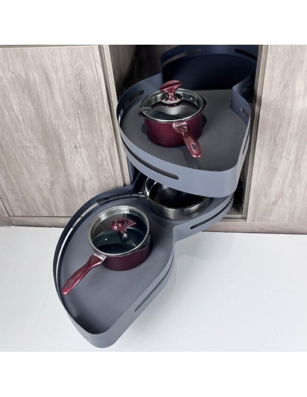 Meuble D’Angle Cuisine Easy Swing Forme Haricot Avec Base Antidérapante - Rangement Cuisine