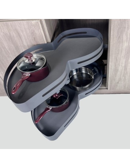 Meuble D’Angle Cuisine Easy Swing Forme Haricot Avec Base Antidérapante - Rangement Cuisine